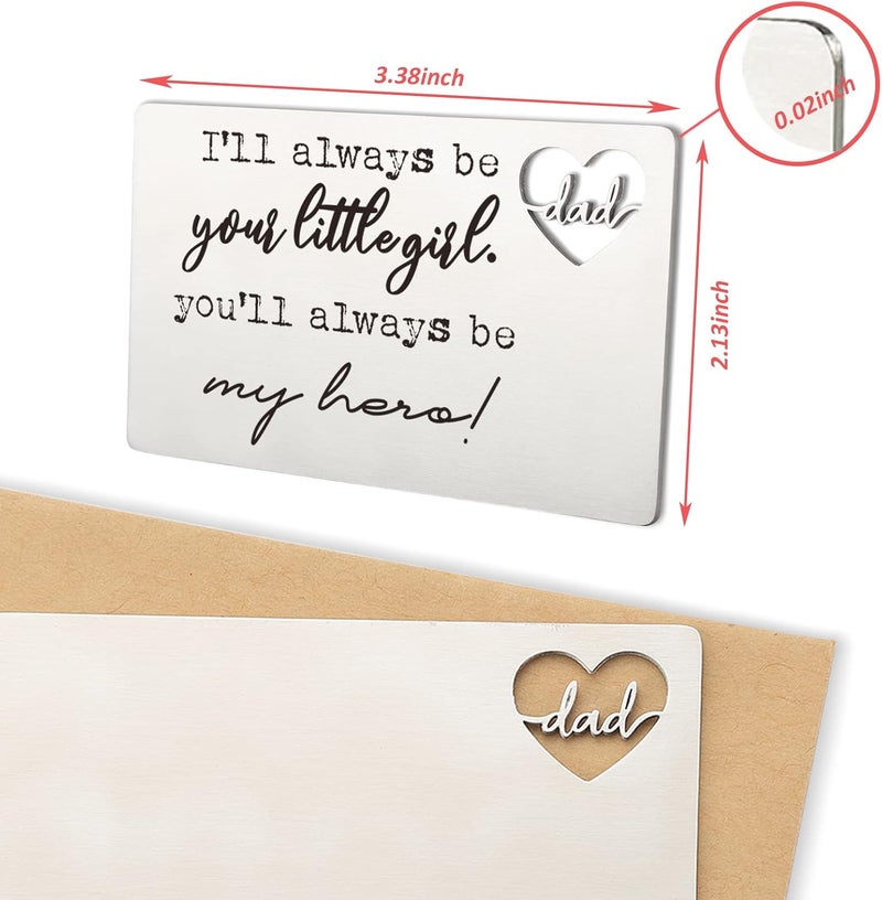 YODOCAMP Dad Gifts From Daughter, Dad Birthday Gift, Dad Engraved Wallet Card Inserts, Birthday Father's Day Thanksgiving Christmas Valentines Gifts Card for Dad Father Papa - Image 2
