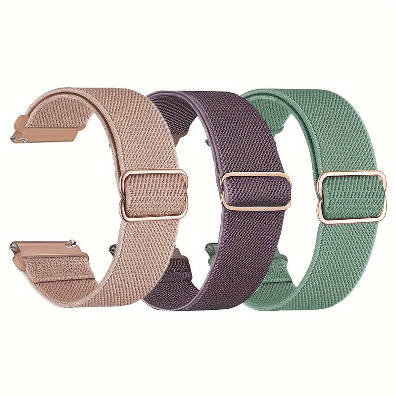 Multicolor 22mm Stretch Nylon Watch Band Compatible with Samsung Watch 7 6 5 4 Classic 46mm Watch 42mm Gear S3 Classic Garmin Move 3s Forerunner 265 Venu 2 Forerunner 645 Venu 2 Plus Amazfit GTS 3 Pop Gtr 4 Sport Braided Wristband for Men - Image 1