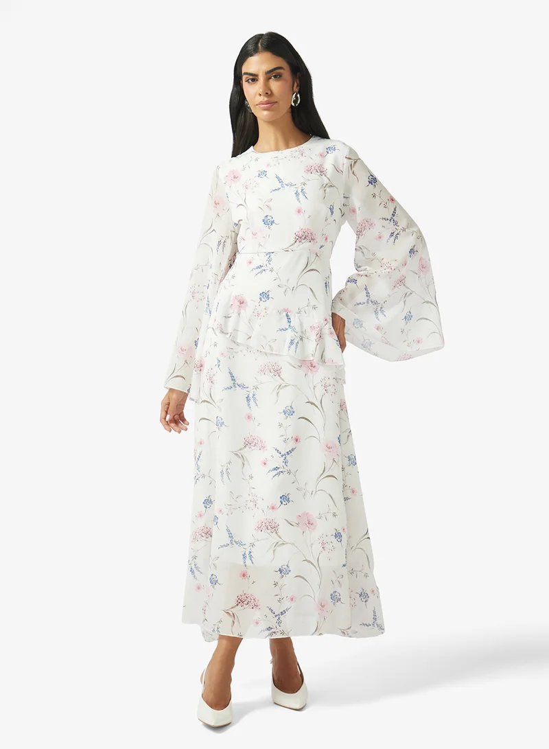 Ditsy Print A-line Dress