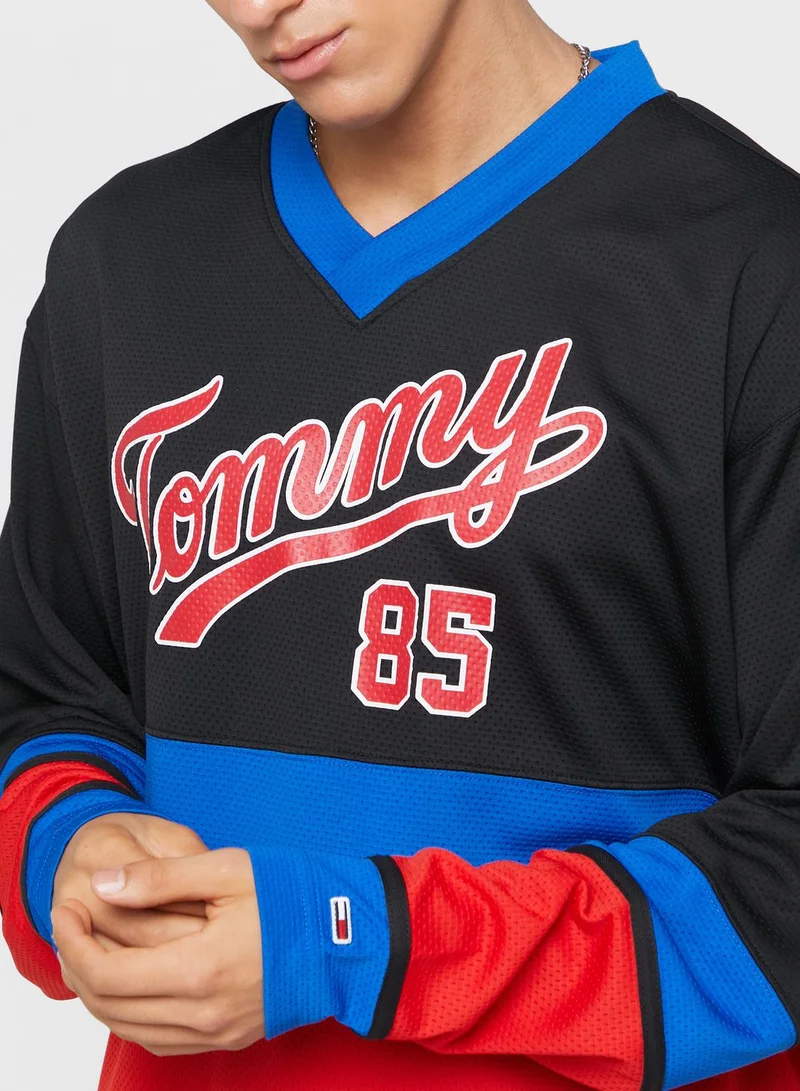 TOMMY JEANS Colour Block Printed Sweater