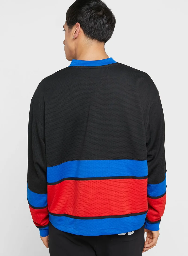 TOMMY JEANS Colour Block Printed Sweater