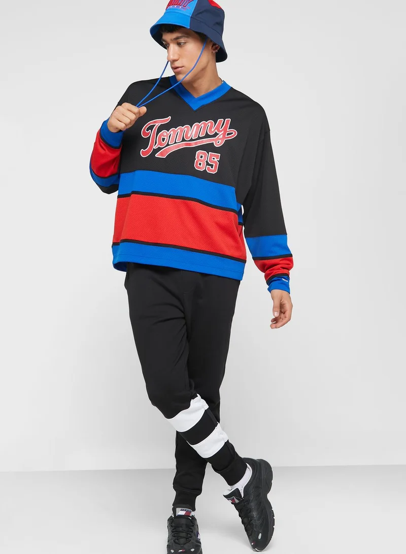 TOMMY JEANS Colour Block Printed Sweater