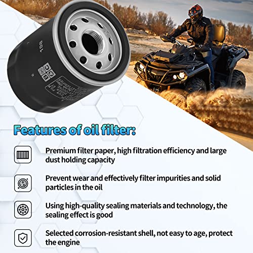 AWSZH 2540086 2540122 Oil Filter Fit for HF198 Polaris Ranger XP 700 800 900 1000 RZR 800 900 General 1000 Sportsman 600 700 ACE 900 ATV/Snowmobile 2004-2018 Polaris Ranger 570 700 800 900 1000(2Pcs) - Image 5