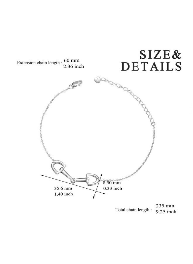 YFN Horse Snaffle Bit Sterling Silver Adjustable Bracelet For Horse Lover Gift For Women - Image 5