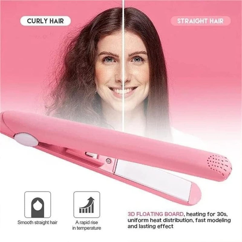 cheekyglo Werdeny Ceramic Mini Hair Curler for Short Hair,Werdeny Mini Hair Curler,2 in 1 Mini Ceramic Curler and Hair Straightener,Mini Curling Iron for Short Hair (Blue) - Image 4