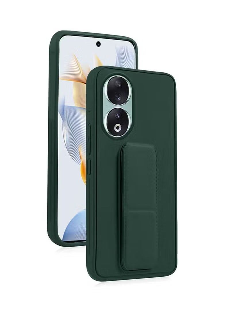 INEIX - 3-in-1 Magnetic Wrist Strap Hand Grip Stand Back Case Cover for Honor 90-Green - Image 1