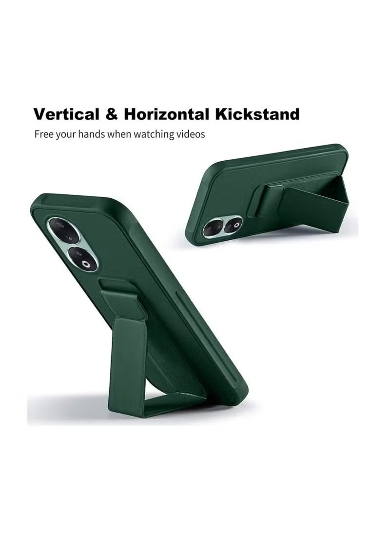 INEIX - 3-in-1 Magnetic Wrist Strap Hand Grip Stand Back Case Cover for Honor 90-Green - Image 1