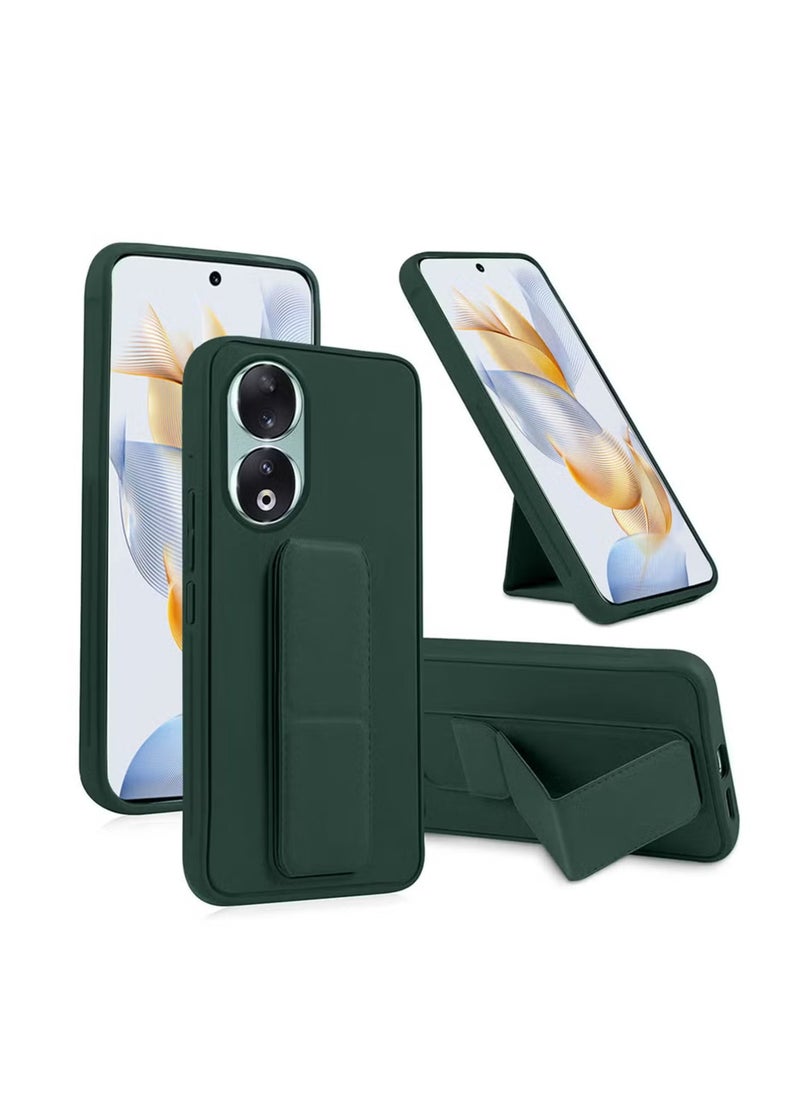 INEIX - 3-in-1 Magnetic Wrist Strap Hand Grip Stand Back Case Cover for Honor 90-Green - Image 1
