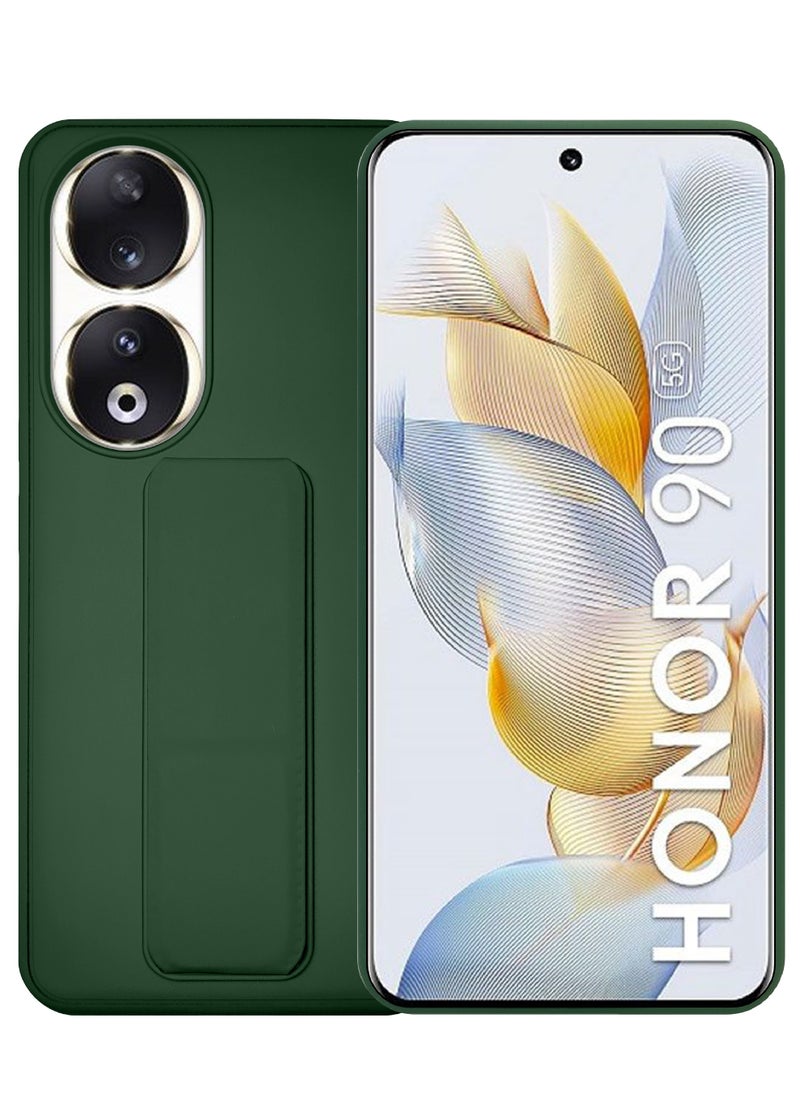 INEIX - 3-in-1 Magnetic Wrist Strap Hand Grip Stand Back Case Cover for Honor 90-Green - Image 1