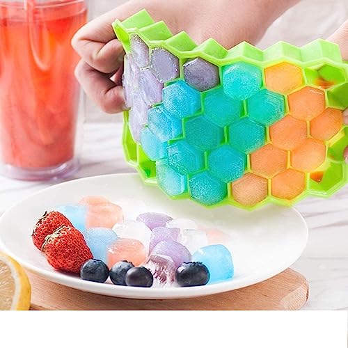 Stewit Ice Cube Tray Silicone for Freezer Honeycomb 37 Cavity Ice Cube Mould Flexible Tray for Freezer, Chocolate Cake Maker, Ice Trays for Chilled Drinks, Reusable (Pack of 2) - Image 4