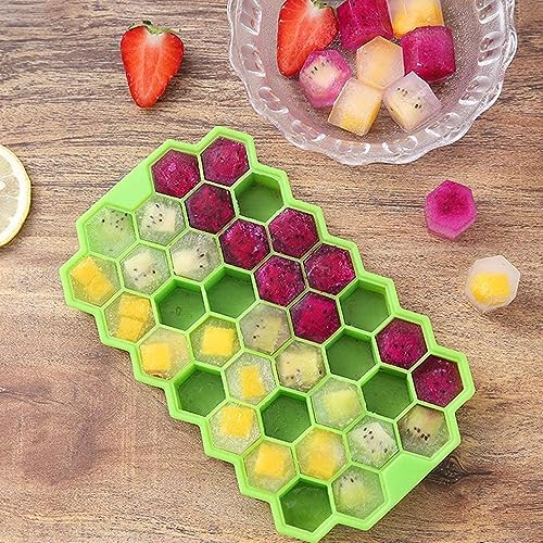 Stewit Ice Cube Tray Silicone for Freezer Honeycomb 37 Cavity Ice Cube Mould Flexible Tray for Freezer, Chocolate Cake Maker, Ice Trays for Chilled Drinks, Reusable (Pack of 2) - Image 3