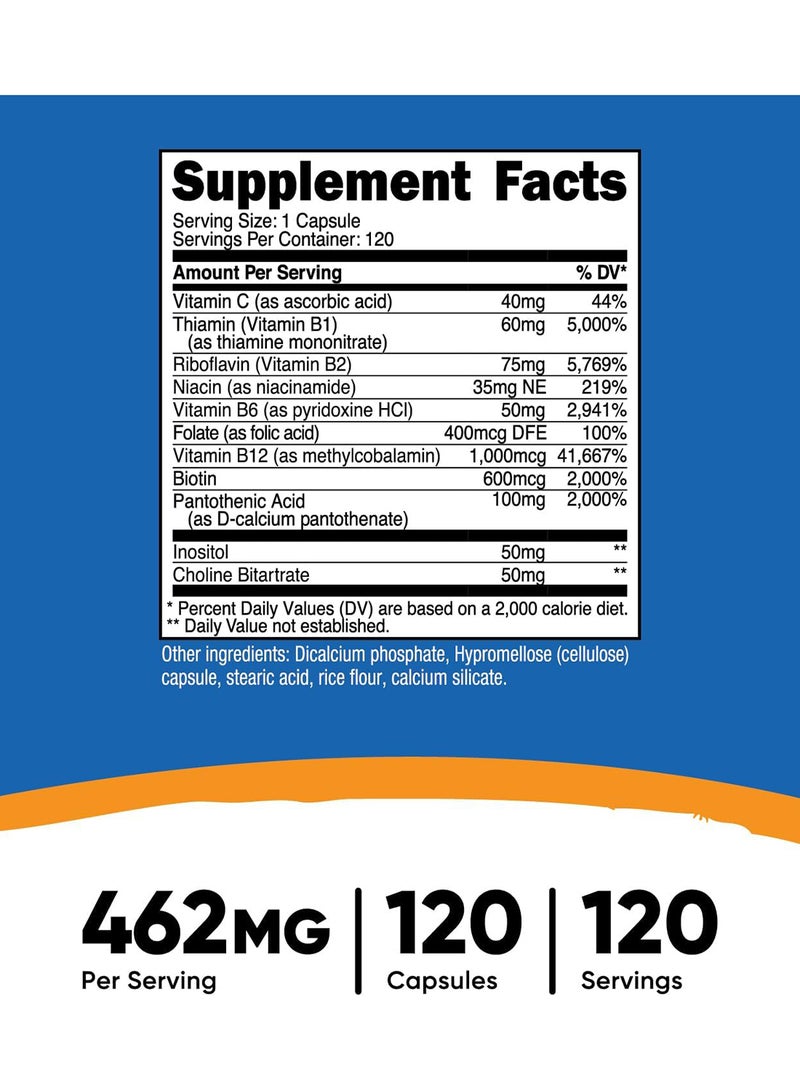 Nutricost High Potency Vitamin B Complex 460 Mg 120 Capsules - Image 2