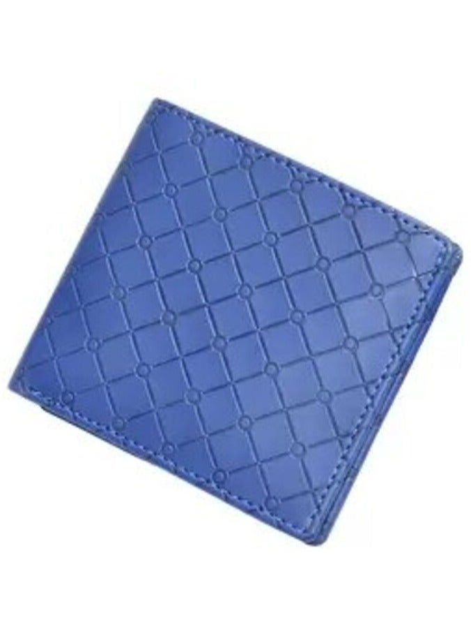 إف اي أس  محفظة FIS إيطالية من البولي يوريثين بتصميم ثنائي الطي من البولي يوريثين للرجال، نافذة لبطاقة الهوية، 6 فتحات للبطاقات، جيبان جانبيان، مقصورات مقسمة للفواتير، لون أزرق، مقاس مغلق 100 × 105 ملم - FSPQBLD2