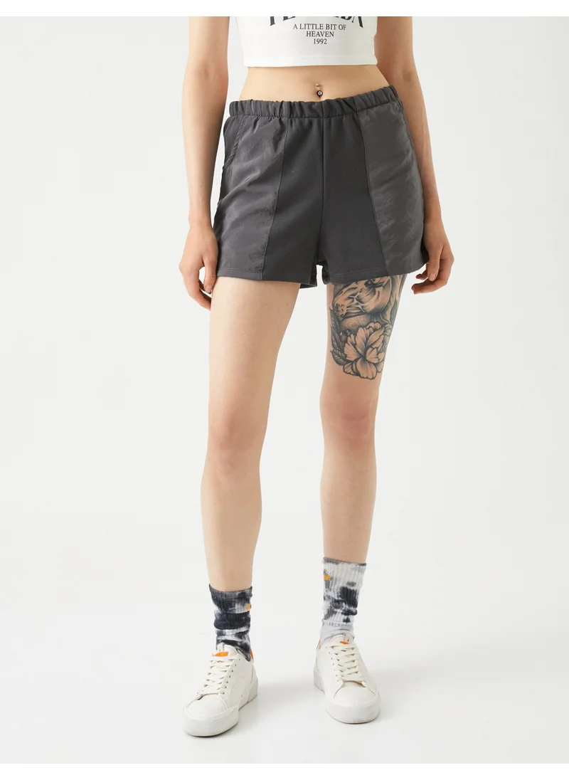 KOTON Mini Shorts with Elastic Waist and Pocket Detail