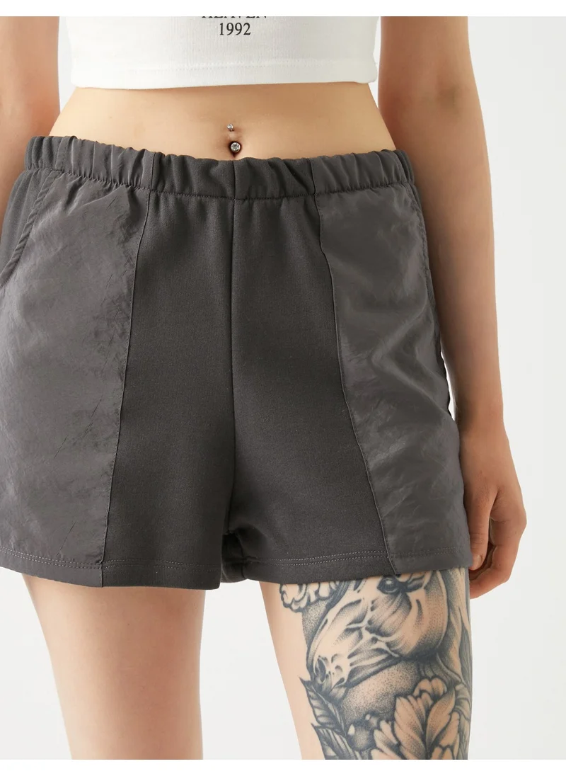 KOTON Mini Shorts with Elastic Waist and Pocket Detail