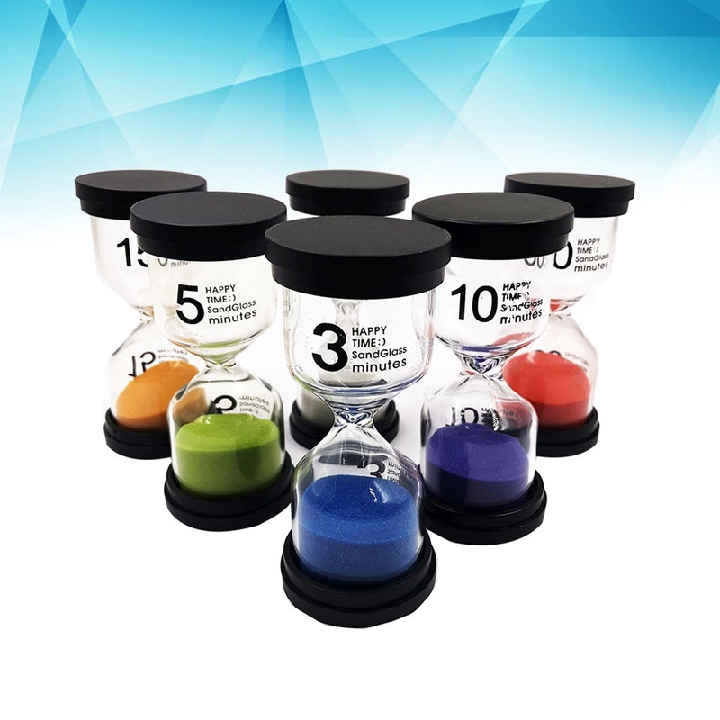 2pcs Set 1/3/5/10/15/30 Minutes Sand Clock Decoration Timer with Black Lid for Timekeeping - Image 4
