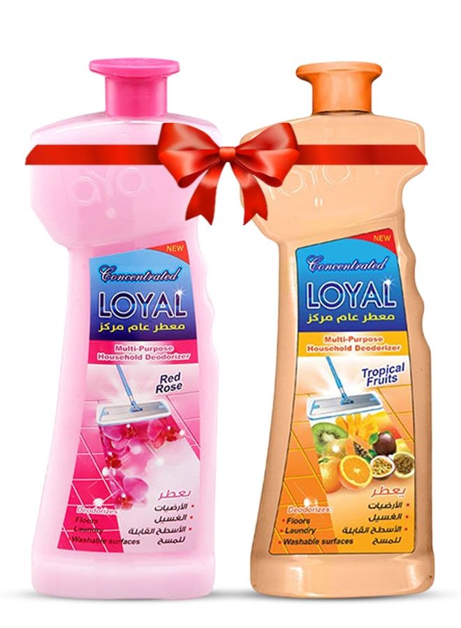 لويال معطر جو متعدد الاستخدامات، 2 × 700 مل، برائحة الورد الأحمر والفواكه الاستوائية