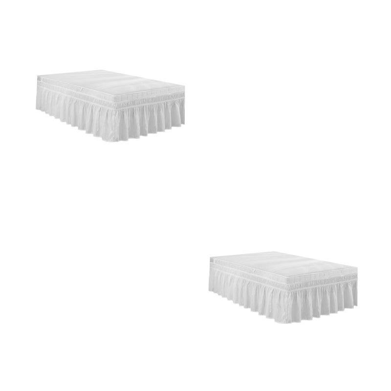 🏠 غطاء سرير بليسيه من البوليستر قابل للتمدد 200x200 سم أبيض للمنازل والفنادق - Image 1