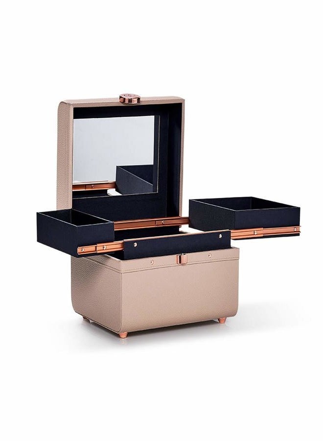 Caboodles حقيبة قطار صغيرة للحياة والأناقة، منظم مستحضرات التجميل، حقيبة قطار صغيرة، كريمي أبيض - Image 3