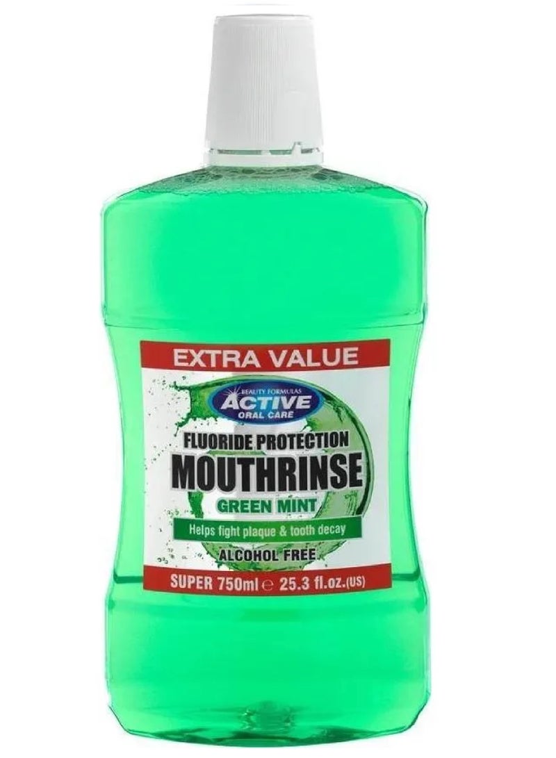 BEAUTY FORMULAS MOUNTHRINSE GREEN MINT 750ML