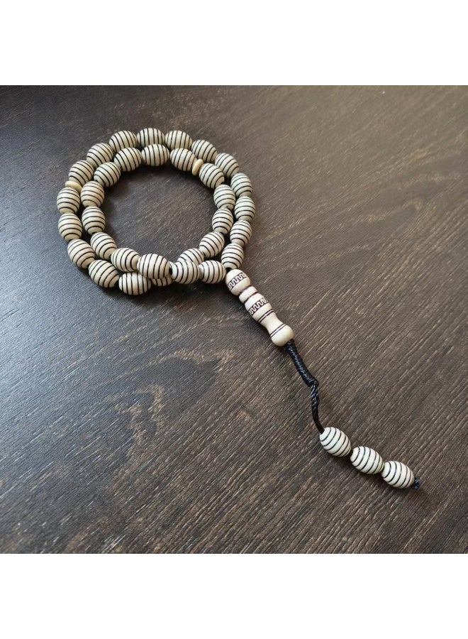 NIBEMINENT 33 Muslim Prayer Beads Milky White/13mm
