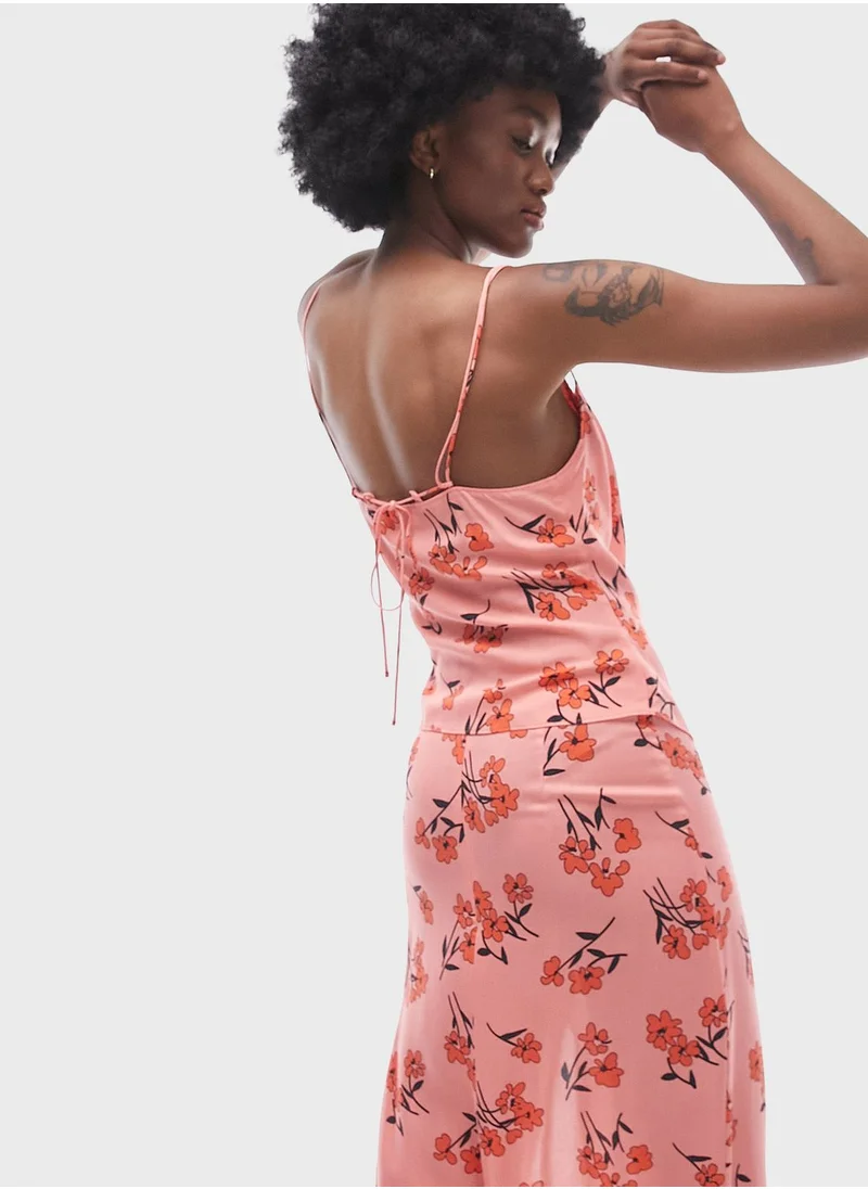 Topshop Tall Cowl Neck Floral Cami Top