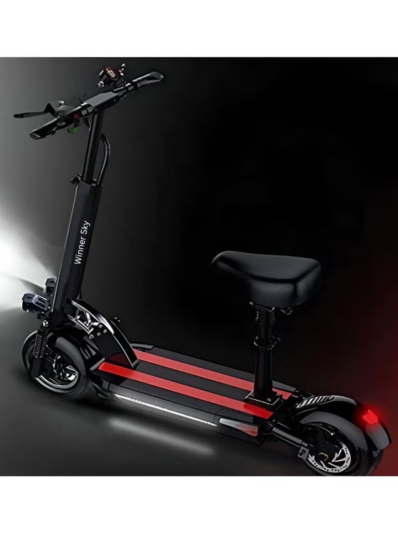 وينر سكاي سكوتر كهربائي E10 - محرك 1000 واط، مدى 50 كم، قابل للطي مع جهاز تحكم عن بعد مضاد للسرقة (أحمر) - Image 3