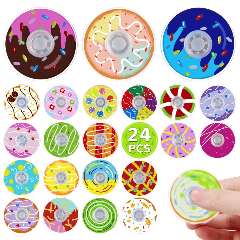 SCIONE 24Pack Mini Fidget Spinner Toysfor Kids Adults Birthday Party FavorsReturn GiftsGoodie Bags StuffersTreasure Box Toy Classroom PrizesSensory Toys for Boys Girls Stress Relief Donut - Image 3