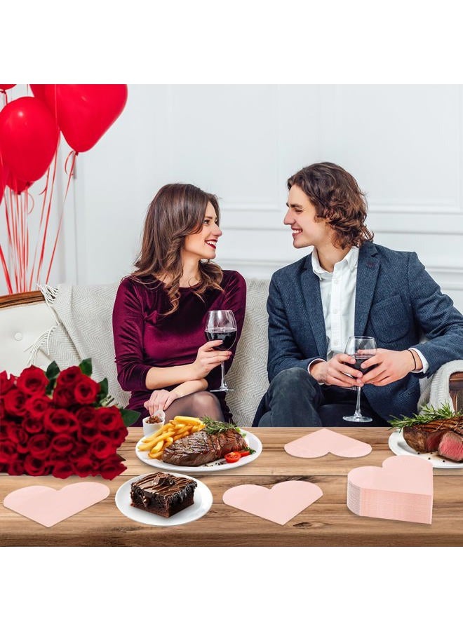 DYLIVeS Valentine's Day Party Supplies, Disposable Love Napkins Heart Shaped Napkins for Valentine's Day Engagements Wedding Anniversaries Bridal Showers Birthday Decorations, 3 Ply / 50 Count/Blush - Image 5