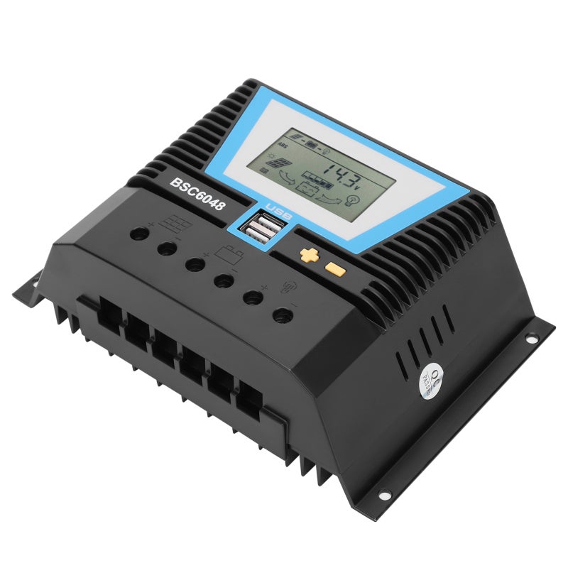 60A Solar Controller 12V 24V 36V 48V Multi-Battery Compatible - Intelligent Automatic Voltage Identification - Portable Engineering Plastic Design for Home Solar Systems - Image 4