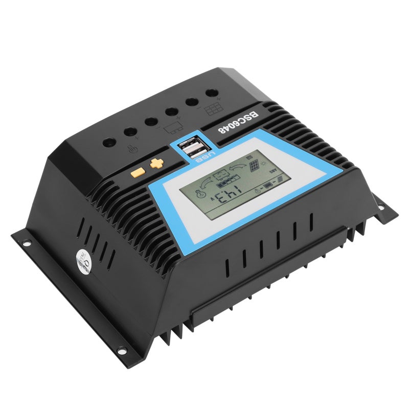 60A Solar Controller 12V 24V 36V 48V Multi-Battery Compatible - Intelligent Automatic Voltage Identification - Portable Engineering Plastic Design for Home Solar Systems - Image 5