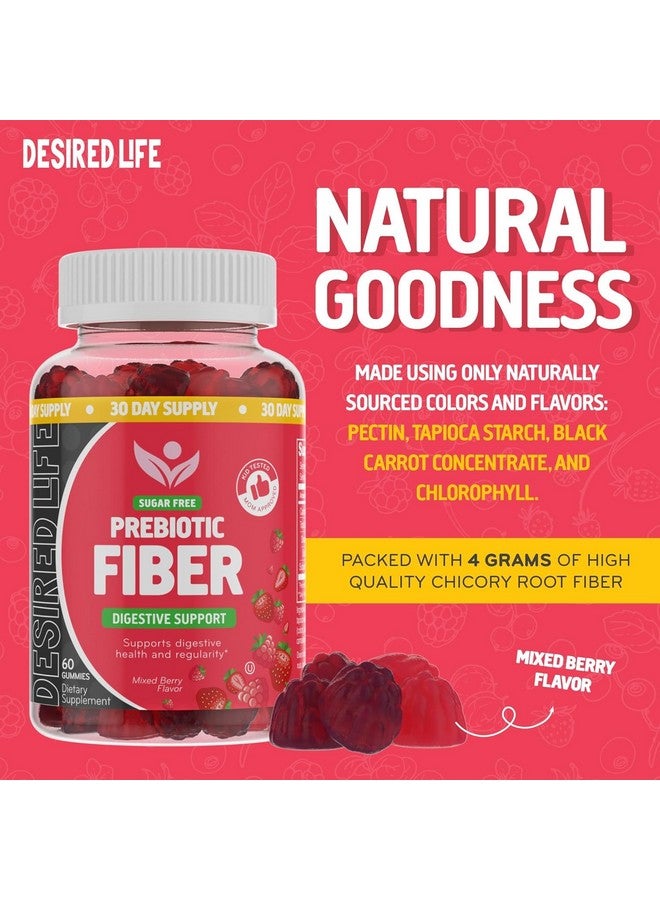 Desired Life Prebiotic Fiber Gummies for Adults and Kids - 4g Sugar Free Natural Berry Flavored Gummies - Supports Digestive Health and Metabolism. (60 Count/Pack of 2) - Image 5