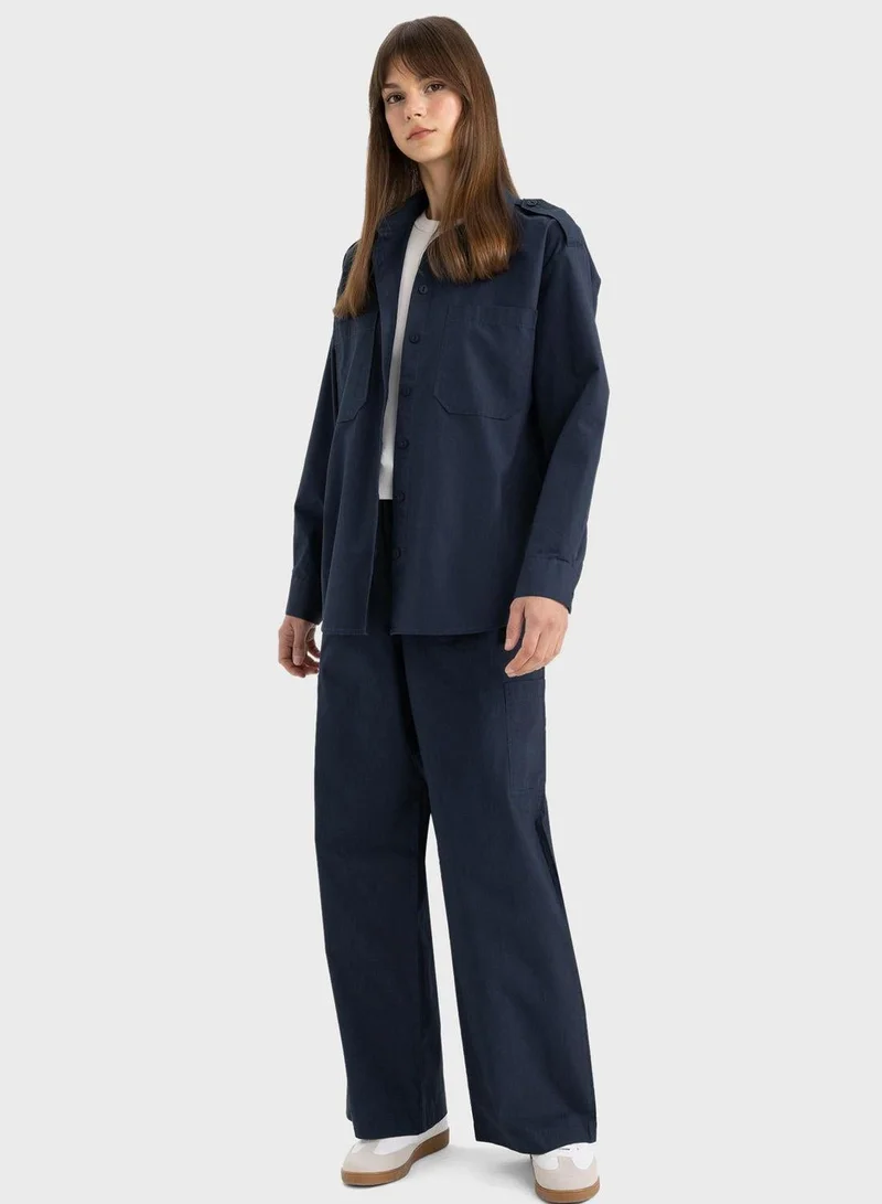 DeFacto  Relax Fit Poplin Long Sleeve Tunic  | Best Price UAE