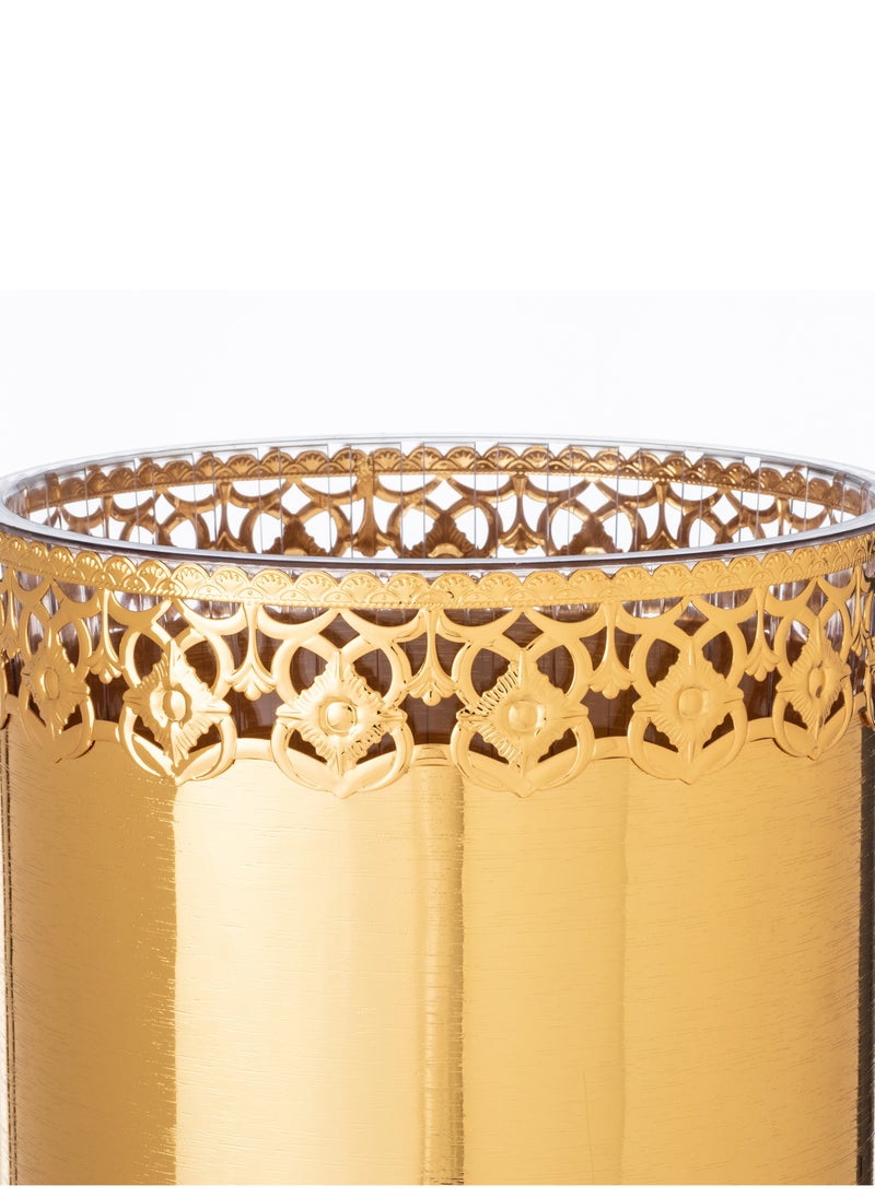 Almarhomy - Metal tissue box and basket set with gold decor for an elegant and modern home - Image 1