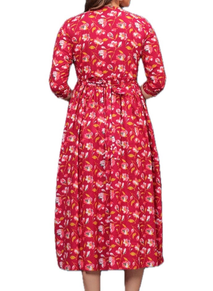 Zebees Cotton Maternity & Feeding Dress, Comfortable Fit, Concealed Zips  - Image 3