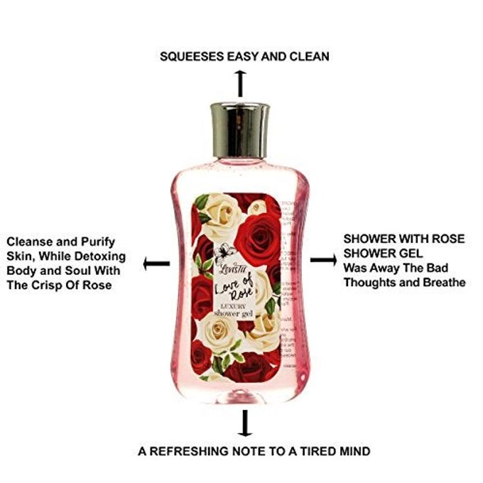 Lovestee Mothers Day Gifts, Spa Baskets for Women Bath and Body Basket for Women, Includes Love of Rose Shower Gel, Bubble Bath, Body Lotion, Bath Salt, Red Bath Puff and Heart Bath Bomb - Image 2