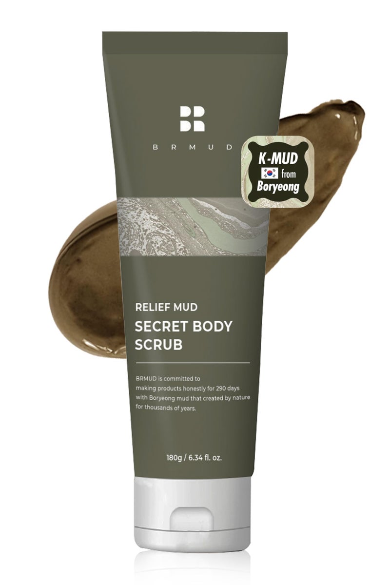 BRMUD Relief Mud Secret Body Scrub ATEEZ Pick Korean Body Wash Scrub Exfoliator for Ingrown Hair Razor Bumps After Waxing Care Feminine Wash wBrown Sugar for Sensitive Skin 634 fl oz