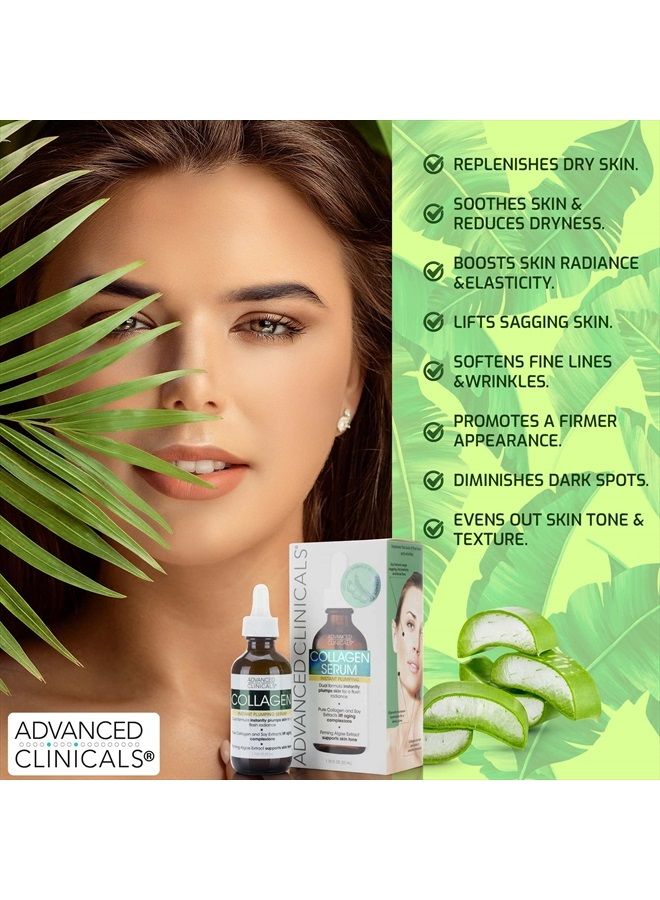 Advanced Clinicals سيروم الكولاجين الفوري لملء الخطوط الدقيقة والتجاعيد. 1.75 أونصة سائلة. - Image 3