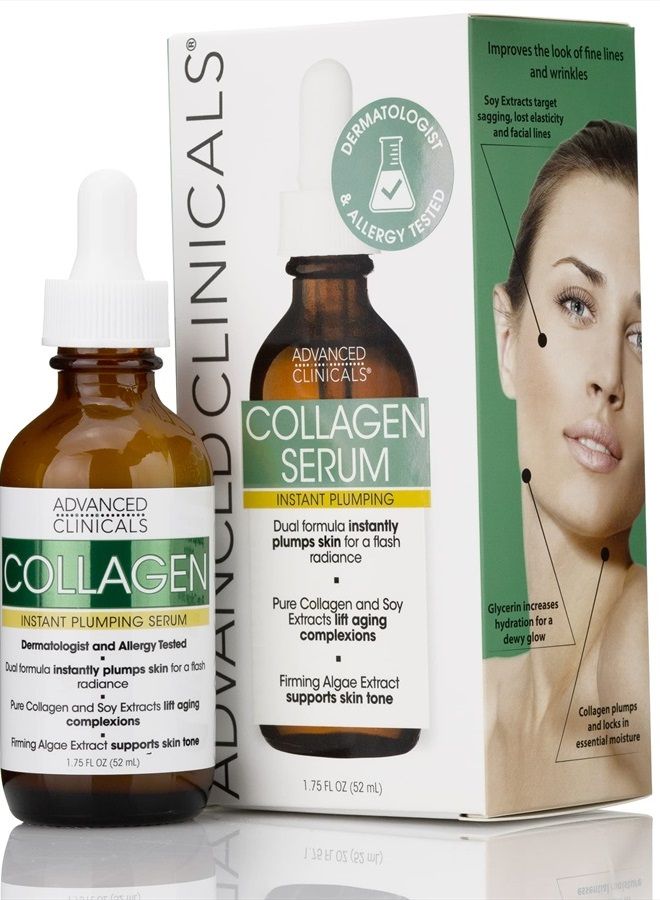 Advanced Clinicals سيروم الكولاجين الفوري لملء الخطوط الدقيقة والتجاعيد. 1.75 أونصة سائلة. - Image 1