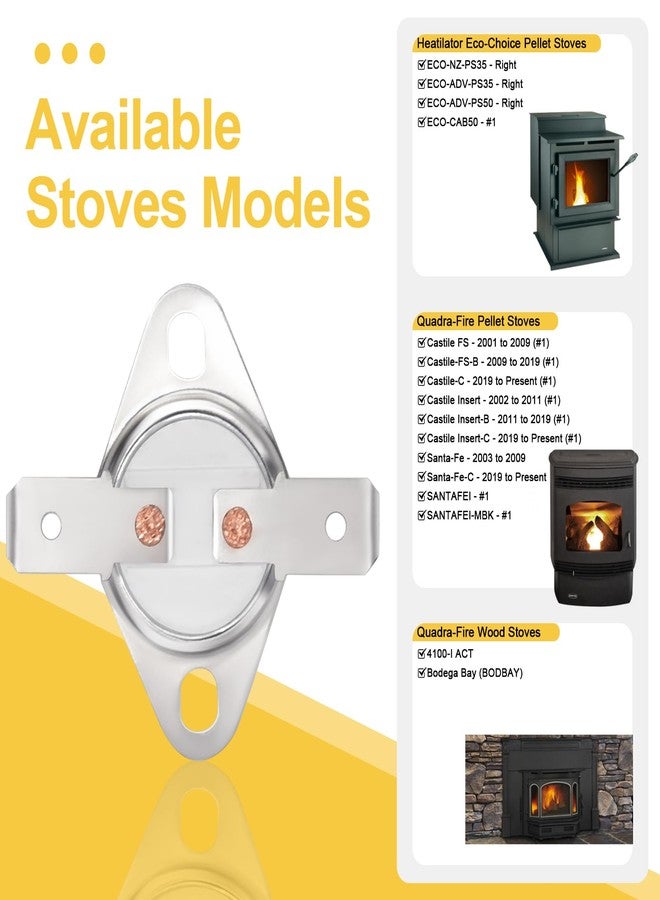 Adviace SRV230-1220 Snap Disc #1 Low Limit Switch for Heatilator Eco-Choice CAB50 PS35 PS50 Pellet Stoves, Quadrafire Bodega Bay Woodstoves and Quadrafire Castile FS & Castile Insert Pellet Stoves. - Image 2