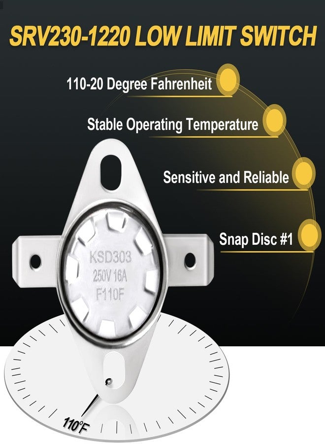 Adviace SRV230-1220 Snap Disc #1 Low Limit Switch for Heatilator Eco-Choice CAB50 PS35 PS50 Pellet Stoves, Quadrafire Bodega Bay Woodstoves and Quadrafire Castile FS & Castile Insert Pellet Stoves. - Image 4