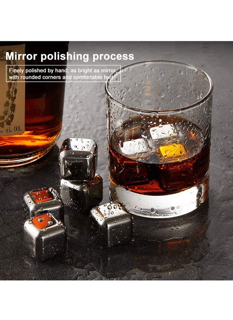 PRIME - Reusable Stainless Steel Ice Cube, Set of 8 Pieces Ice Cubes Together With Silicone Head Tongs and Ice Cube Trays, Ideal Gift Box for Men and Woman - Image 1