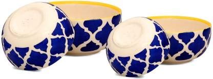 Caffeine Ceramic Handmade Blue umrao Serving Bowl Set of 4 - Image 3