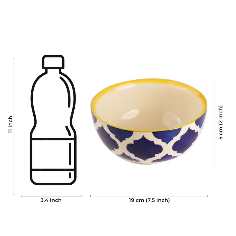 Caffeine Ceramic Handmade Blue umrao Serving Bowl Set of 4 - Image 5