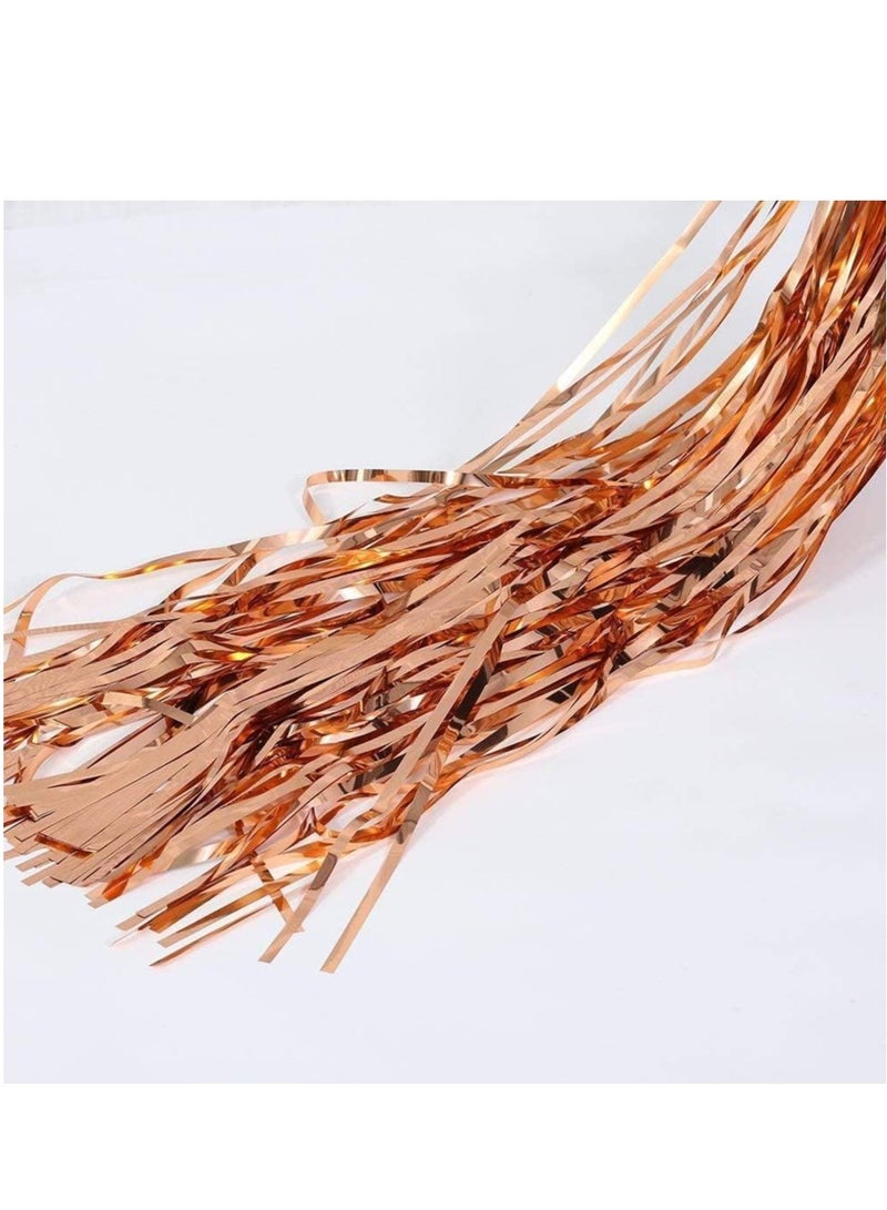 مارك ستارة بشراشيب من رقائق الذهب الوردي | 1 × 2 متر خلفية حفلات من الزينة المعدنية للهالوين، وحفلات استقبال المولود الجديد، وحفلات الزفاف، والعيد، والتخرج، وديكورات حفلات أعياد الميلاد [عبوة من قطعة واحدة] - Image 5