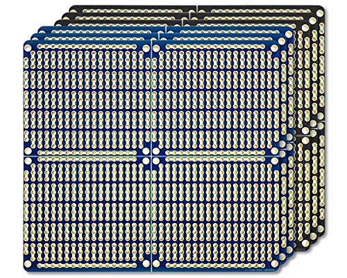 ElectroCookie PCB Prototype Board, Snappable Strip Board with Power Rails for Electronics Projects Compatible for DIY Arduino Soldering Projects, Gold-Plated, 3.8"x3.5" (6 Pack, 3Blue+3Black) - Image 5