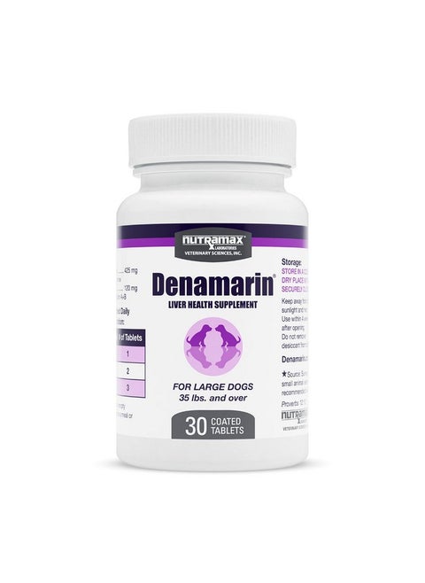 Nutramax Laboratories Denamarin Liver Health Supplement for Large Dogs - With S-Adenosylmethionine (SAMe) and Silybin, 30 Tablets(Pack of 1)