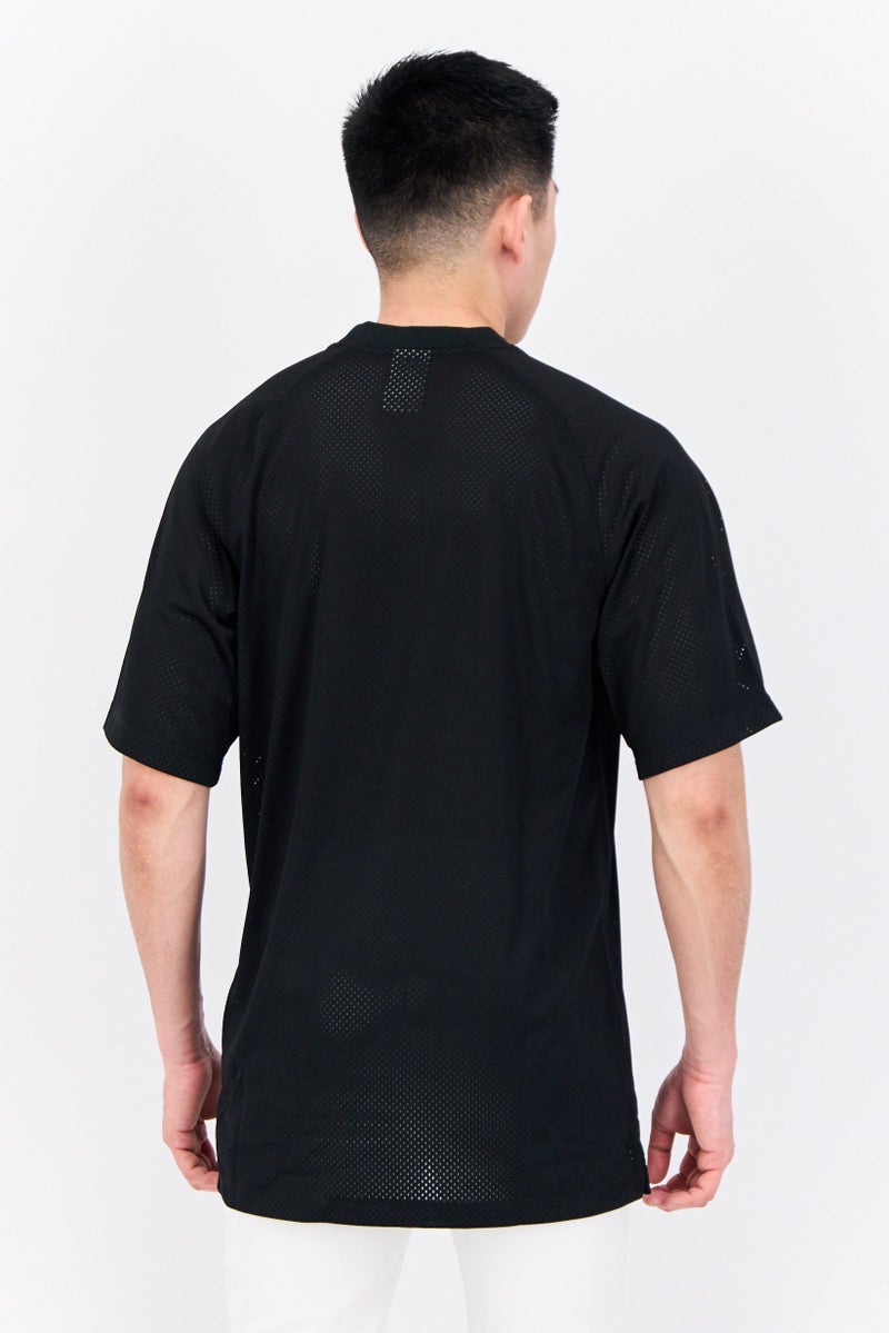 Nike تي شيرت تدريب قصير الأكمام للرجال، رياضي، أسود - Image 3