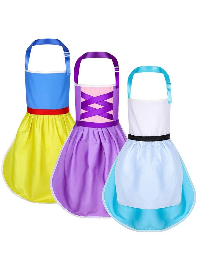 Boyiee 3 Pcs Halloween Apron Apron Princess Apron Colorful Art Smock For Art Paint Cook Bake Garden(Cute) - Image 1