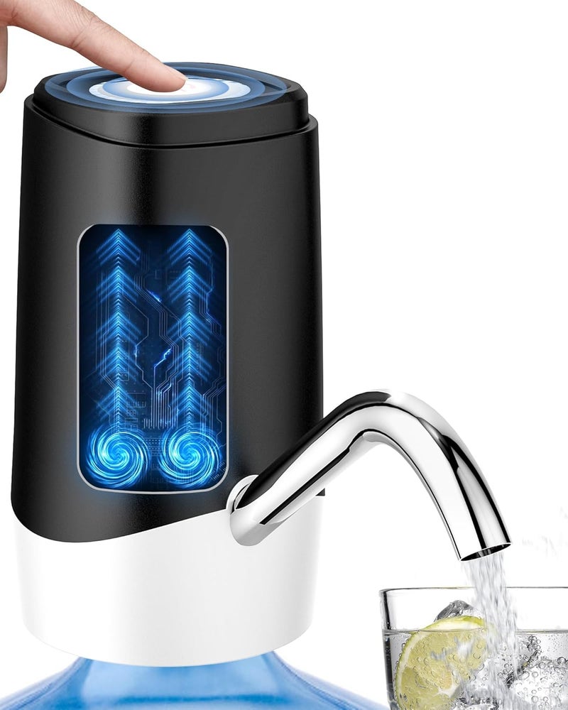 مضخة موزع الماء من لادفار، مضخة ماء شرب أوتوماتيكية بشحن USB لموزع جرة الماء الصغير المحمول، مثالية للمطبخ المنزلي، غرفة المعيشة، المكتب، التخييم - Image 1